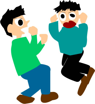 喧嘩する男性のイラスト画像