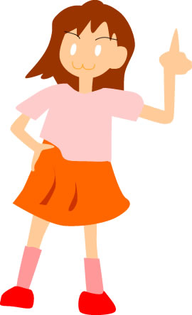 指を立てる女の子のイラスト画像