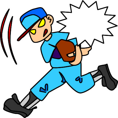 ボールを投げる野球選手のイラスト画像