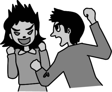 夫婦喧嘩のイラスト画像