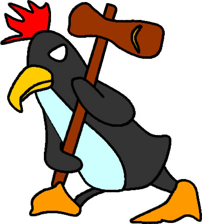 怒ったペンギンのイラスト画像