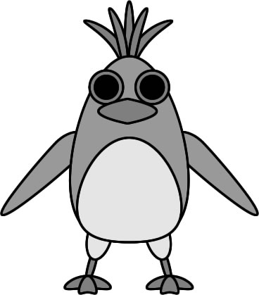 イワトビペンギンのイラスト画像