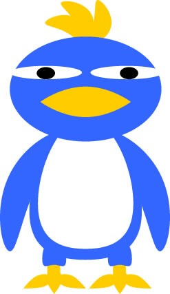 目つきの悪いペンギンのイラスト画像