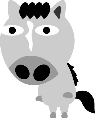 葦毛の馬のイラスト画像