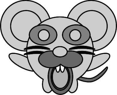 驚くネズミのイラスト画像