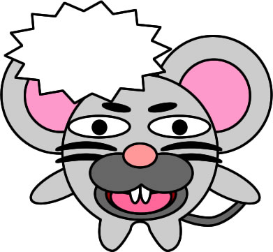 目つきの悪いネズミのイラスト画像