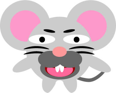 目つきの悪いネズミのイラスト画像