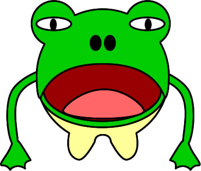 目つきの悪いカエルのイラスト画像