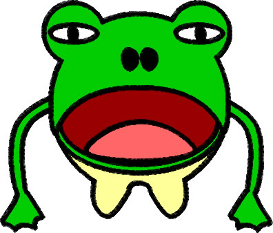 目つきの悪いカエルのイラスト画像