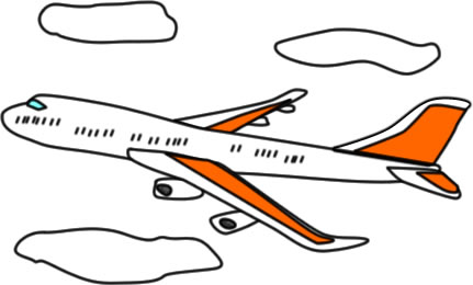 ひこうき 旅客機 ヒコーキのイラスト画像