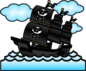 海賊船のイラスト画像