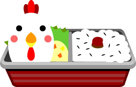 唐揚げ弁当のイラスト画像