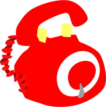 赤い電話のイラスト画像