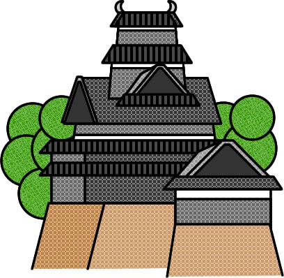 松江城　お城のイラスト画像
