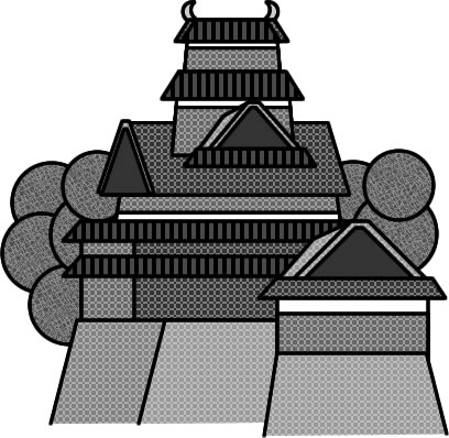 松江城　お城のイラスト画像