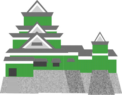 熊本城　お城のイラスト画像
