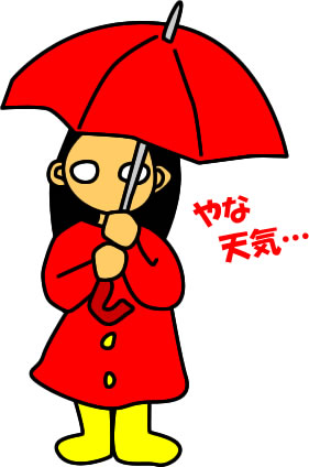 傘をさしている女の子のイラスト画像