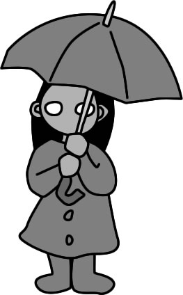 傘をさしている女の子のイラスト画像
