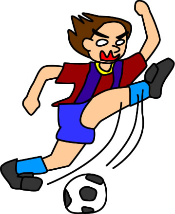 サッカーをする少年のイラスト フリーイラスト素材 変な絵 Net