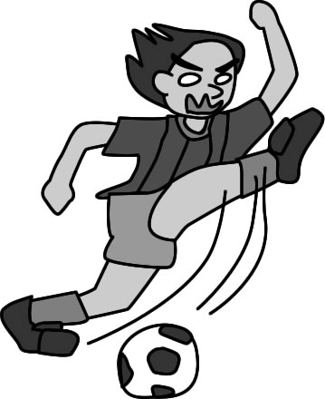 サッカーをする少年のイラスト フリーイラスト素材 変な絵 Net