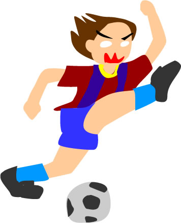 サッカーをする少年のイラスト画像