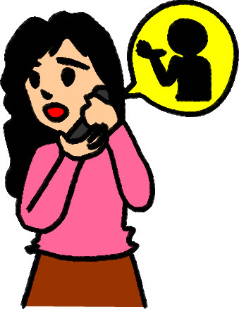 電話をする女性のイラスト画像