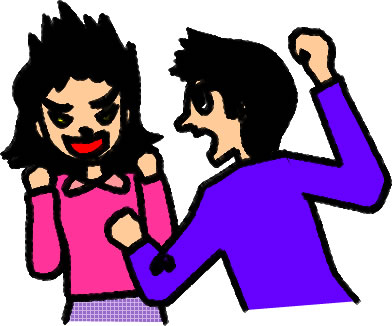 夫婦喧嘩のイラスト画像