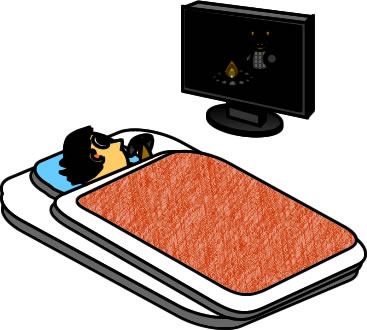 寝ながらゲームする人のイラスト フリーイラスト素材 変な絵 Net