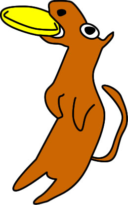 フリスビー犬のイラスト画像
