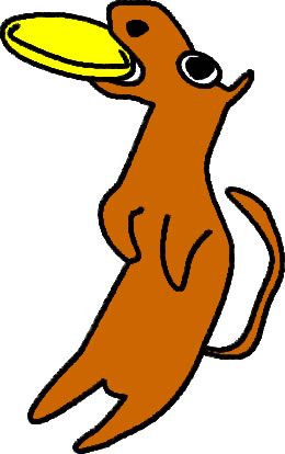 フリスビー犬のイラスト画像