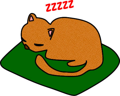 寝転がる猫のイラスト画像