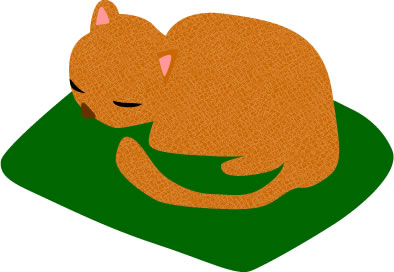 寝転がる猫のイラスト画像