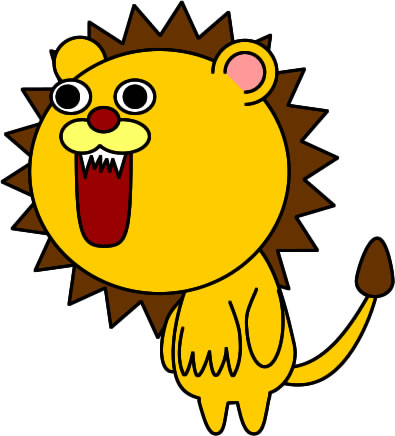 吠えるライオンのイラスト画像