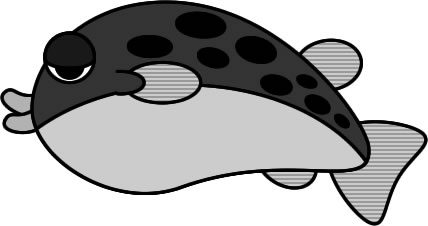 魚　河豚のイラスト画像