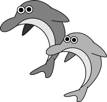 海豚 いるかのイラスト画像