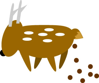 フンをする鹿のイラスト画像