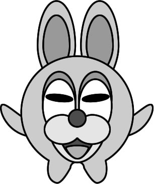 目つきの悪いウサギのイラスト画像