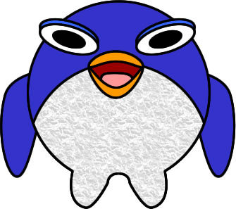 目つきの悪いペンギンのイラスト画像