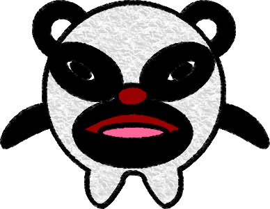 目つきの悪いパンダのイラスト画像