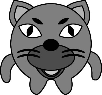 目つきの悪いネコのイラスト画像