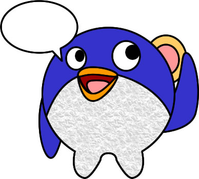 聞こえないフリをするペンギンのイラスト画像