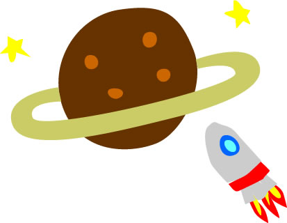 土星 ロケットのイラスト画像
