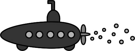 潜水艦のイラスト画像