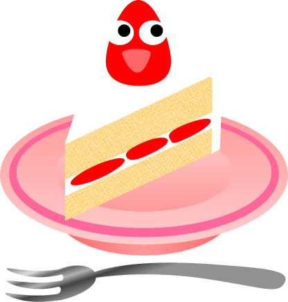 イチゴのショートケーキのイラスト画像