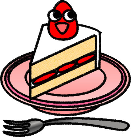 イチゴのショートケーキのイラスト画像
