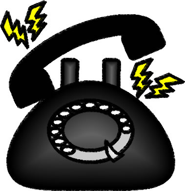 黒電話のイラスト画像