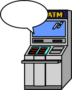 銀行のATMのイラスト画像