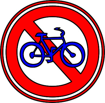 自転車通行止めマークのイラスト画像