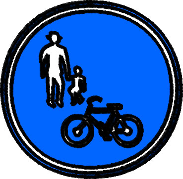 歩行者および自転車専用マークのイラスト画像