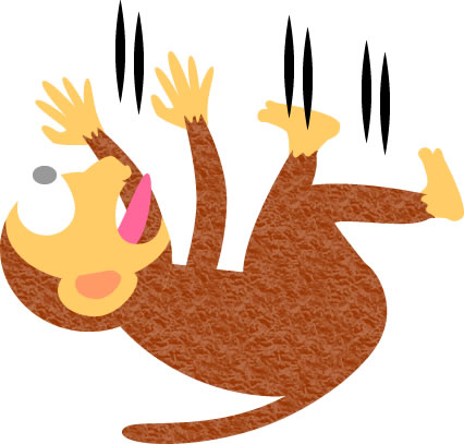 猿も木から落ちるのイラスト | フリーイラスト素材 変な絵.net